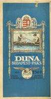 cca 1930-1940 A Duna Budapest-Paks (116 km) szakaszának térképe. Vízisporttérképek 12. sz. 1 : 25.00...