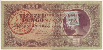 1945. 10.000P MNB bélyeggel, Forradalmi Pénzkiállítás - Ki mit gyűjt - Dorog 1967. felülbélyegzéssel T:F