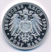 2006. A Német Államok / Szászország 1904E 5M "György halála" érme jelzett utánverete T:PP
...