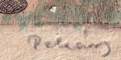 Pekáry István (1905-1981): Társaság népviseletben. Rézkarc, akvarell, papír. Jelzett. 13x10 cm