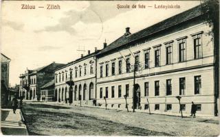 Zilah, Zalau; Scoala de fete / Leányiskola / girl's school + "1940 Marosvásárhely visszatért" So. Stpl. (EK)