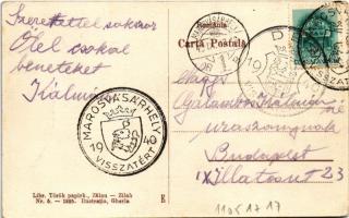 Zilah, Zalau; Scoala de fete / Leányiskola / girl's school + "1940 Marosvásárhely visszaté...