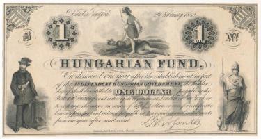 1852. 1$ "B" "Kossuth bankó" sorszám nélkül T:UNC Hungary 1852. 1 Dollar "B" "Hungarian Fund" without serial number C:UNC Adamo G117/1b