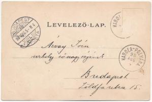 1898 (Vorläufer) Máramarossziget, Sighetu Marmatiei; Főtér, Városi vigadó, Református templom és lyc...