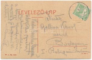 Pankota, Pancota; Csiky Gergely út, üzlet, piaci árusok. W.L. Bp. 5423. / street, shops, market vend...