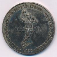 1947. Magyar Kézilabdázók Egyesületeinek Országos Szövetsége - 1933 / 1946-47. II.o. férfi I. ezüstözött bronz díjérem (40mm). Ebben a szezonban a Dreher SK nyerte a II. osztályú, nagypályás kézilabda bajnokságot T:AU,XF patina