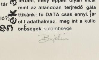 Bujdosó Alpár (1935-2021): Kitöltésre váró rovat.... Szitanyomat, papír, jelzett, művészpéldány E.A....