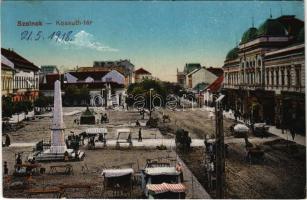 1918 Szolnok, Kossuth tér, piac, üzletek (fl)