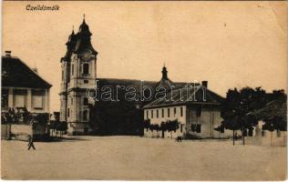 1927 Celldömölk, templom. Vasúti levelezőlapárusítás 1. sz. 1918. (EB)