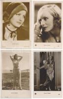 Greta Garbo - 4 db RÉGI képeslap / 4 pre-1945 postcards