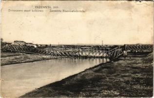 1915 Przemysl, Zniszczony most kolejowy / Zerstörte Eisenbahnbrücke / WWI destroyed railway bridge (b)