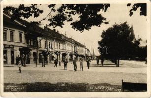 1928 Iglófüred, Bad Zipser Neudorf, Spisská Nová Ves Kupele, Novovesské Kúpele; Hlavná ulica / Fő utca, Julius Dörner, Peller üzlete / main street, shops (EB)