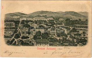 1900 Szliács, Sliac; látkép. Sonnenfeld Mór kiadása / general view, spa (kis szakadás / small tear)