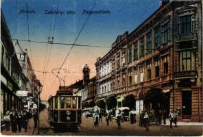 1948 Miskolc, Széchenyi utca, Nagyszálloda, villamos, üzletek (EB)