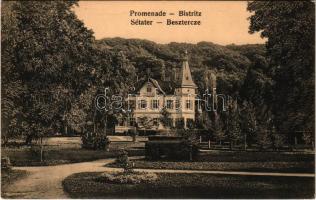 1916 Beszterce, Bistritz, Bistrita; Sétatér. Stolzenberg F. kiadása / Promenade / promenade, park, villa