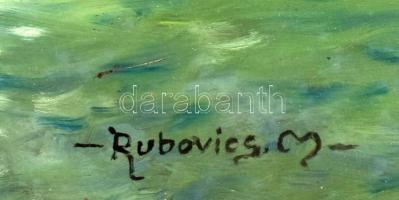 Rubovics M jelzéssel: Vitorlások. Olaj, farost. 42x60 cm