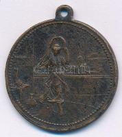 1896. "Konstantinápoly Budapesten - Emlék" kétoldalas bronz emlékérem füllel a lágymányosi...