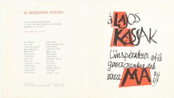 1980 In memoriam Kassák. A Petőfi Irodalmi Múzeum Kassák Emlékmúzeuma és Archívuma, Bp., 1980. márc - július, kiállítási katalógus, 2 sztl. lev.