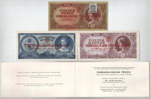 1930-1946. 100P-100.000BP (7xklf) mindegyik bankjegy Forradalmaink Pénzei Kiállítás Kecskemét, 1969. március 23-30 felülbélyegzéssel, a Forradalmaink Pénzei c. kiállítás meghívójával T:UNC-F
