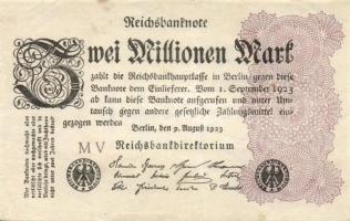 Német Birodalom / Weimari Köztársaság 1923. 2.000.000M (50x) T:II,II/III,III