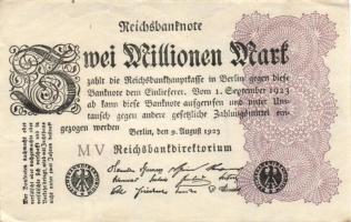 Német Birodalom / Weimari Köztársaság 1923. 2.000.000M (50x) T:II,II/III,III