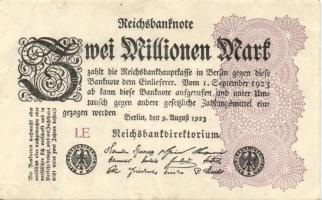 Német Birodalom / Weimari Köztársaság 1923. 2.000.000M (50x) T:II,II/III,III