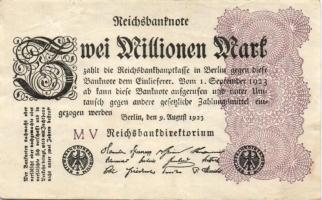 Német Birodalom / Weimari Köztársaság 1923. 2.000.000M (50x) T:II,II/III,III