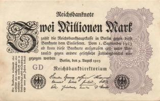 Német Birodalom / Weimari Köztársaság 1923. 2.000.000M (50x) T:II,II/III,III