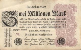 Német Birodalom / Weimari Köztársaság 1923. 2.000.000M (50x) T:II,II/III,III