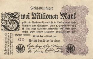 Német Birodalom / Weimari Köztársaság 1923. 2.000.000M (50x) T:II,II/III,III