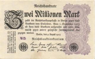 Német Birodalom / Weimari Köztársaság 1923. 2.000.000M (50x) T:II,II/III,III