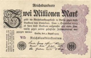 Német Birodalom / Weimari Köztársaság 1923. 2.000.000M (50x) T:II,II/III,III