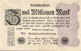 Német Birodalom / Weimari Köztársaság 1923. 2.000.000M (50x) T:II,II/III,III