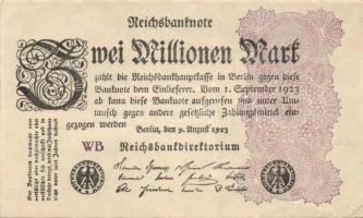 Német Birodalom / Weimari Köztársaság 1923. 2.000.000M (50x) T:II,II/III,III