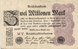 Német Birodalom / Weimari Köztársaság 1923. 2.000.000M (50x) T:II,II/III,III