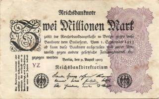 Német Birodalom / Weimari Köztársaság 1923. 2.000.000M (50x) T:II,II/III,III
