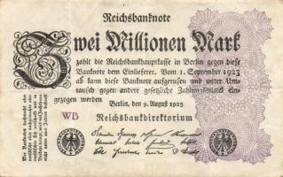 Német Birodalom / Weimari Köztársaság 1923. 2.000.000M (50x) T:II,II/III,III