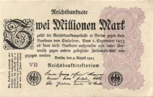 Német Birodalom / Weimari Köztársaság 1923. 2.000.000M (50x) T:II,II/III,III