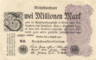 Német Birodalom / Weimari Köztársaság 1923. 2.000.000M (50x) T:II,II/III,III