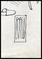 Rau Tibor (1934-2000): Videó (erotikus karikatúra). Tus, papír. Jelzett. 30x21 cm