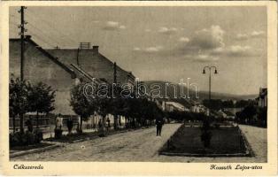 Csíkszereda, Miercurea Ciuc; Kossuth Lajos utca. Elekes M. hírlapiroda kiadása, Biró felvétele / street (fa)