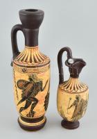 2 db görög váza, kerámia, múzeumi másolat, m: 19-27 cm
