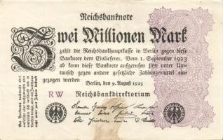 Német Birodalom / Weimari Köztársaság 1923. 2.000.000M (50x) T:II,II/III,III