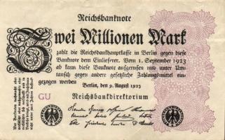 Német Birodalom / Weimari Köztársaság 1923. 2.000.000M (50x) T:II,II/III,III