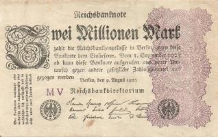 Német Birodalom / Weimari Köztársaság 1923. 2.000.000M (50x) T:II,II/III,III