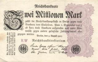Német Birodalom / Weimari Köztársaság 1923. 2.000.000M (50x) T:II,II/III,III