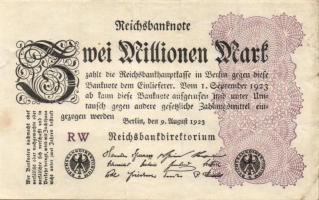 Német Birodalom / Weimari Köztársaság 1923. 2.000.000M (50x) T:II,II/III,III