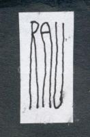 Rau Tibor (1934-2000): B.K.V. jövőkép: szégyentábla (karikatúra). Tus, papír. Jelzett. Hátoldalán Lu...