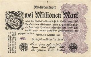 Német Birodalom / Weimari Köztársaság 1923. 2.000.000M (50x) T:II,II/III,III