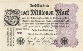 Német Birodalom / Weimari Köztársaság 1923. 2.000.000M (50x) T:II,II/III,III